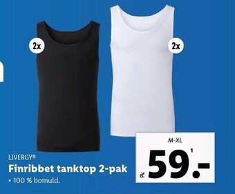 Lidl Livergy finribbet tanktop 2-pak tilbud