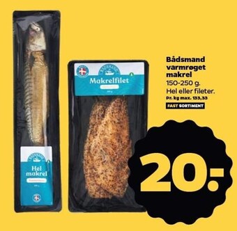 Bådsmand varmrøget makrel