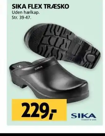 SIKA FLEX TRÆSKO Uden hælkap. Str. 39-47.