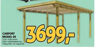 XL-BYG CARPORT MODEL 04 3,23 x 4,90 meter. tilbud