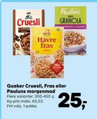 Kvickly Pauluns granola tilbud