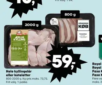 Kvickly Ærlig kylling kyllingelår tilbud