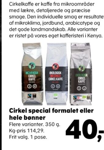 Kvickly Cirkel kaffe formalet tilbud