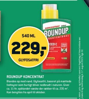 XL-BYG Roundup ukrudtsmiddel tilbud