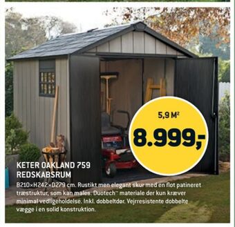 XL-BYG Keter redskabsrum tilbud