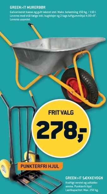 XL-BYG Green it mørtelbør tilbud