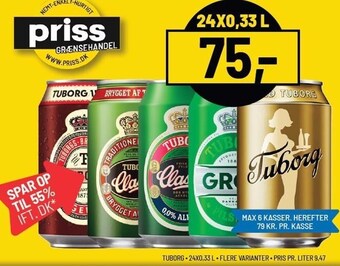 Priss Tuborg - 24x0,33 l tilbud
