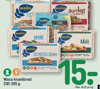REMA 1000 Wasa knækbrød tilbud