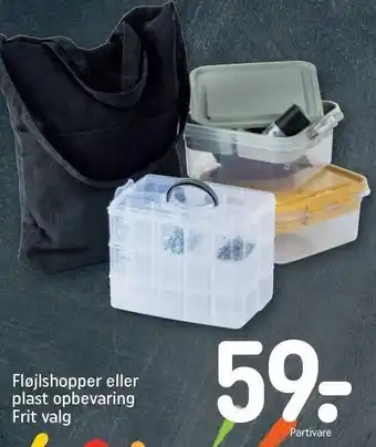 Fløjlshopper eller plast opbevaring