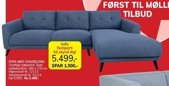 Daells Bolighus Sofa med chaiselong tilbud