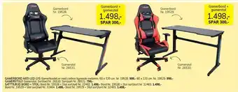 Daells Bolighus Gamerbord med led-lys eller gamerstole tilbud