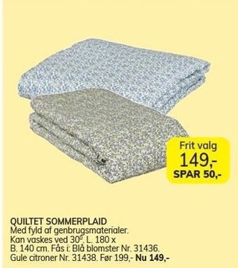 Daells Bolighus Quiltet sommerplaid tilbud