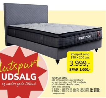 Daells Bolighus Komplet seng tilbud