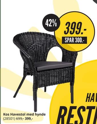 My Home Kos havestol med hynde tilbud