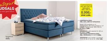 Daells Bolighus Continentalseng inkl. gavl, ben og topmadras 180 x 200 cm tilbud