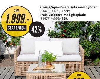 My Home Praia 2,5-personers sofa med hynder tilbud