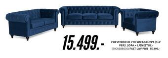 My Home Chesterfield lyx sofagruppe (3+2 pers. sofa + lænestol) tilbud