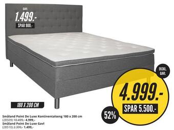My Home Småland point de luxe kontinentalseng 180 x 200 cm tilbud