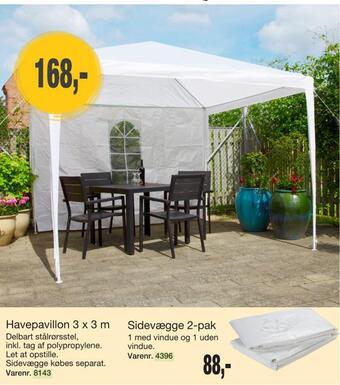 Harald Nyborg Havepavillon 3 x 3 m tilbud