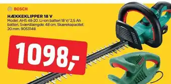 jem & fix BOSCH HÆKKEKLIPPER 18 V Model: AHS 48-20. tilbud