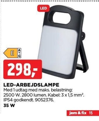 jem & fix LED-ARBEJDSLAMPE tilbud