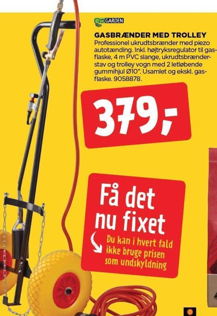 GASBRÆNDER MED TROLLEY tilbud hos jem & fix