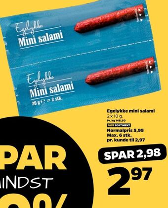 Netto Egelykke salami tilbud