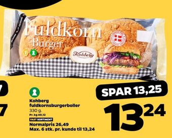 Netto Kohberg fuldkorn burgerboller tilbud