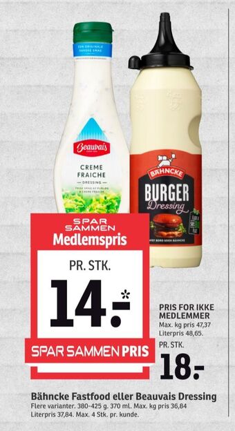 SPAR Bähncke dressing tilbud