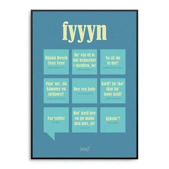 Dialægt plakat fyn 50x70 cm