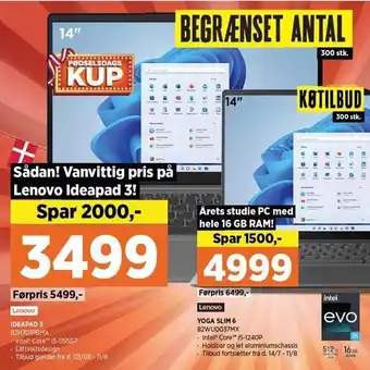Power Lenovo ideapad 3 eller yoga slim 6 tilbud