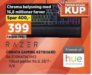 Power Razer ornata gaming keyboard tilbud