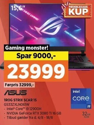 Power Asus 1rog strix scar 15 tilbud