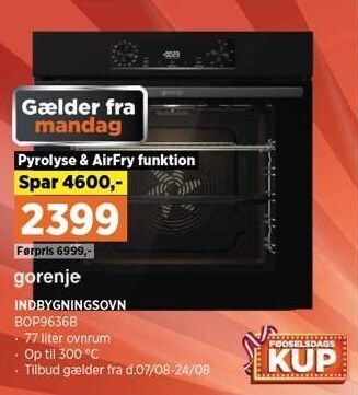 Power Gorenje indbygningsovn tilbud