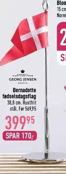 Imerco Georg jensen bernadotte fødselsdagsflag tilbud