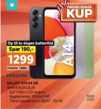 Power Galaxy a14 mobiltelefon tilbud