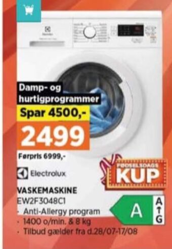 Power Electrolux vaskemaskine tilbud
