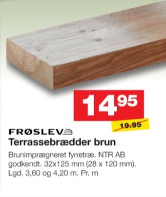 Bauhaus Frøslev træ a/s terrassebrædder tilbud