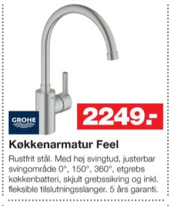 Bauhaus Grohe køkkenarmatur tilbud