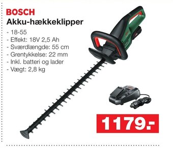 Bauhaus BOSCH Akku-hækkeklipper tilbud