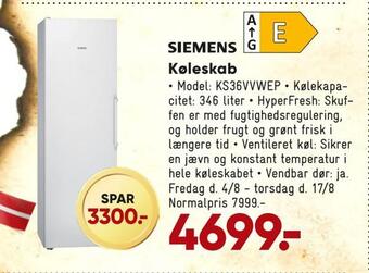 Bilka Siemens køleskab tilbud