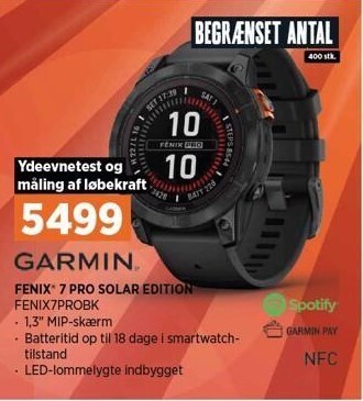 Power Garmin fenix 7 pro solar edition tilbud