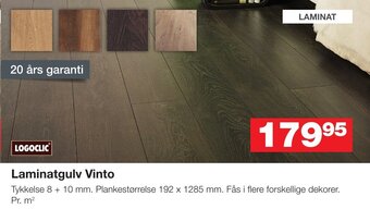Bauhaus Laminatgulv Vinto tilbud