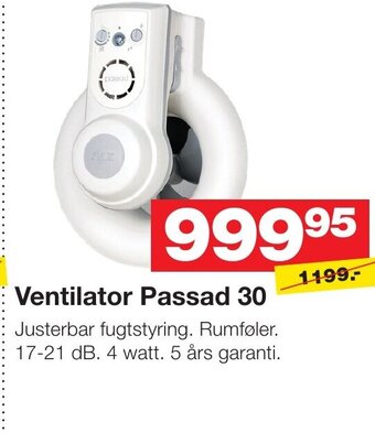 Bauhaus Ventilator Passad 30 tilbud