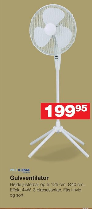 Bauhaus Gulvventilator tilbud