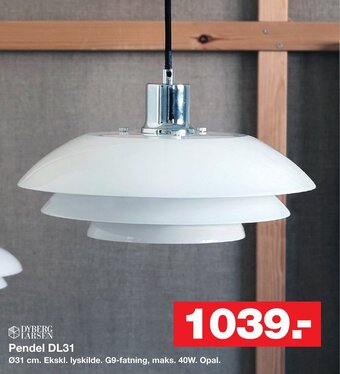 Bauhaus Pendel DL31 tilbud
