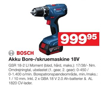 Bauhaus Akku Bore-/skruemaskine 18V tilbud