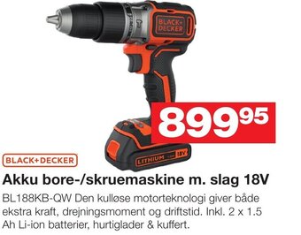 Bauhaus Akku Bore-/skruemaskine m. slag 18V tilbud