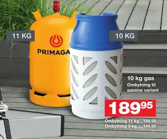 Bauhaus 10 kg gas Ombytning til samme variant tilbud