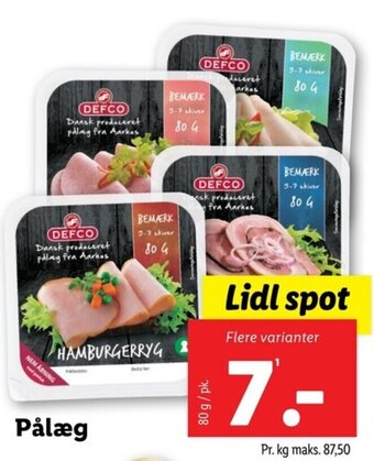 Lidl Pålæg tilbud